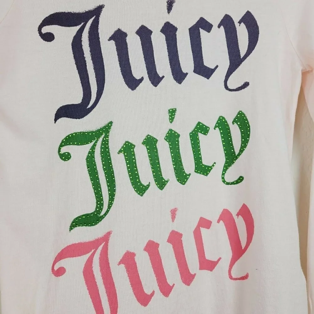 Vintage Juicy Couture Girls T Shirt Pink Long Sleeve Sz 10 Y2K NWOT Rhinestones - Picture 3 of 9
